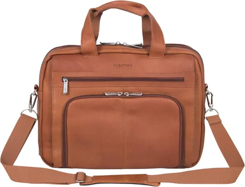 Miniatura 7 de Kenneth Cole REACTION "Out of the Bag" Manhattan - Bolso bandolera de cuero colombiano para laptop de 15.6" para viajes y negocios