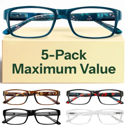 Miniatura 10 de Gaoye Gafas de lectura profesionales para todo el día, lectores de computadora con protección de luz azul, paquete económico B1-5 Pack Negro Claro
