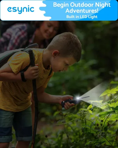 Miniatura 6 de eSynic Kit de 3 walkie talkies de 3 millas de largo alcance, diseño resistente, linterna y VOX manos libres, batería recargable de 1500 mAh