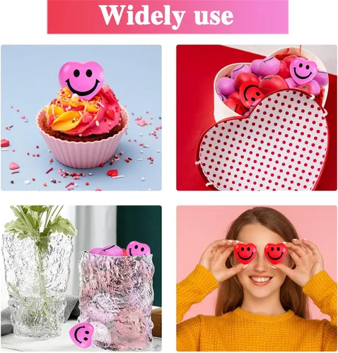 Miniatura 5 de 30 bolas de estrés con forma de corazón, mini bola sonriente de 1.5 pulgadas para aliviar el estrés en forma de corazón para juguetes de San