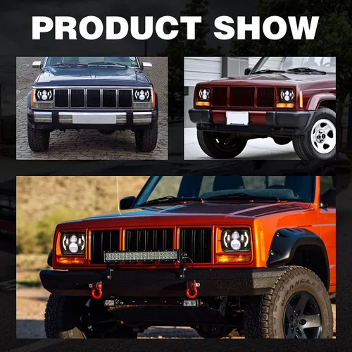 Miniatura 8 de Faros delanteros LED 1000% brillantes 180W H6054 5x7 7×6, 7 × 6, faros LED 7x6, haz sellado con DRL/señal de giro compatible con Ford Wrangler Jeep