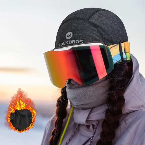Miniatura 6 de ROCKBROS Gorro de calavera para hombres y mujeres gorro térmico de invierno para correr gorro con agujeros para gafas