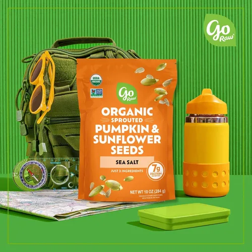 Miniatura 3 de Semillas germinadas orgánicas de calabaza y girasol Go Raw, 10 onzas, saladas con sal marina, Keto, Kosher, superalimento