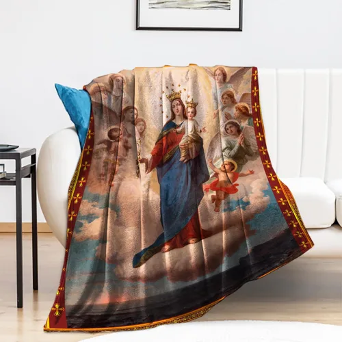 Miniatura 7 de Manta de Virgen María, regalos de Nuestra Señora de Guadalupe, manta cálida y acogedora de franela de microfibra para todas las estaciones, 51 x 59