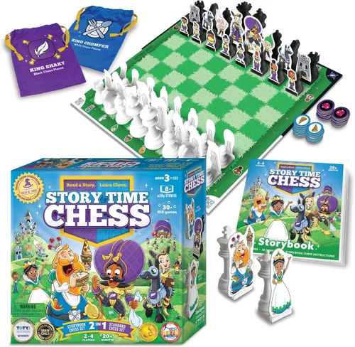 Miniatura 8 de Story Time Chess Juego de backgammon para niños de 3 años en adelante, juego educativo de aprendizaje, 1-6 jugadores