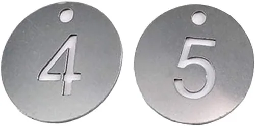Diámetro de 1.18 pulgadas de acero inoxidable hueco, etiquetas clave con anillos (1-10)