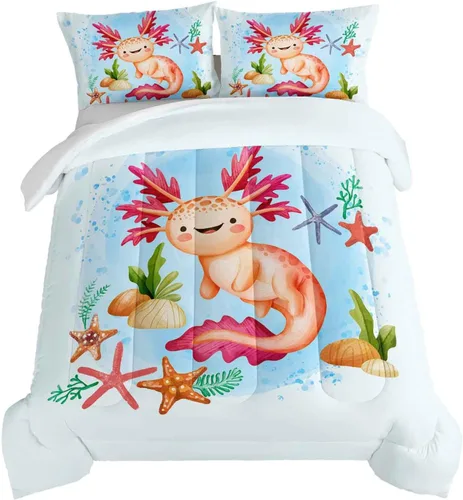 Miniatura 17 de HOSIMA Juego de edredón de tortuga marina, juego de edredón con temática de playa costera tamaño Queen para niños, adolescentes y niñas, decoración