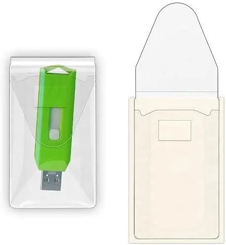StoreSMART TL10252-6 - Soporte para unidad flash USB, tira de despegar y pegar y solapa resellable, paquete de 6 unidades
