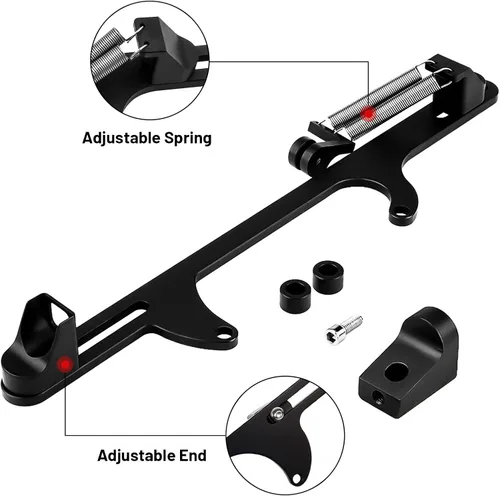 Miniatura 3 de Soporte de cable del acelerador para 4150 4160 Series Soporte de carburador ajustable Soportes de acelerador de aluminio (negro)
