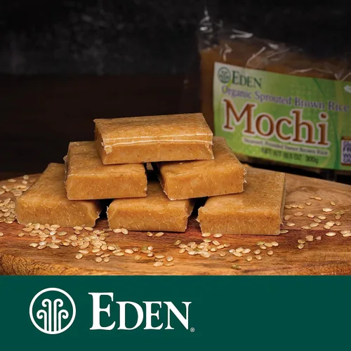 Miniatura 4 de Eden Mochi de arroz integral germinado orgánico, 100% grano entero germinado, fabricado tradicionalmente en Japón, 10.5 onzas