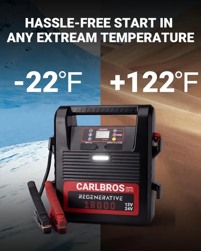 Miniatura 5 de CB40 Arrancador de alta resistencia, recarga rápida 40S, batería de 18000A 12/24 voltios para motores de gas y diésel de hasta 32 L, caja
