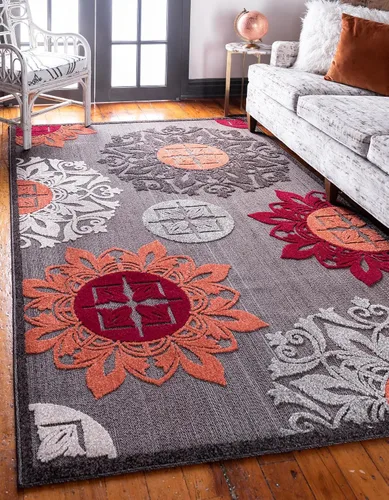 Miniatura 11 de Unique Loom Outdoor Modern Collection - Alfombra rectangular de 2 x 3 pies 1 pulgada, color marrón y naranja