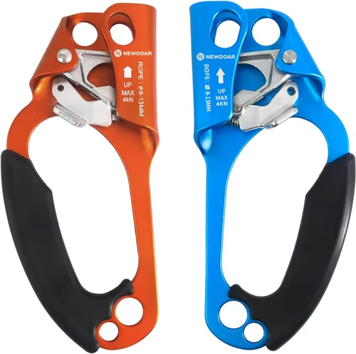 Miniatura 15 de NewDoar Certificado UIAA y CE - Ascendedor de mano para escalada en roca, arborista, equipo de rapel para cuerda de 8~13MM Gris-Derecho