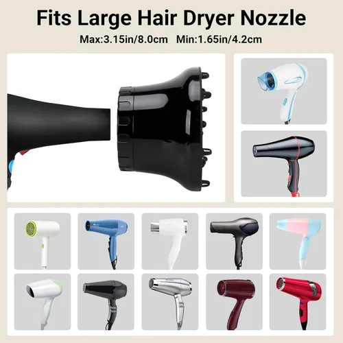 Miniatura 3 de Segbeauty Difusor universal de pelo rizado, accesorio de difusor de pelo adaptable para peluquería de calidad de peluquería, herramienta