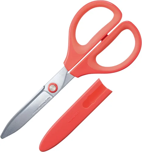 Miniatura 10 de Tijeras sin pegamento Kokuyo Saxa, blancas, hoja 3D, empuñadura simétrica para diestros y zurdos, con tapa de seguridad, importadas de Japón Blanco