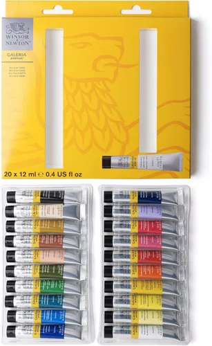 Winsor & Newton Galeria - Acrílico, juego de tubos de pintura de 20 x 12ml (0.4--oz)