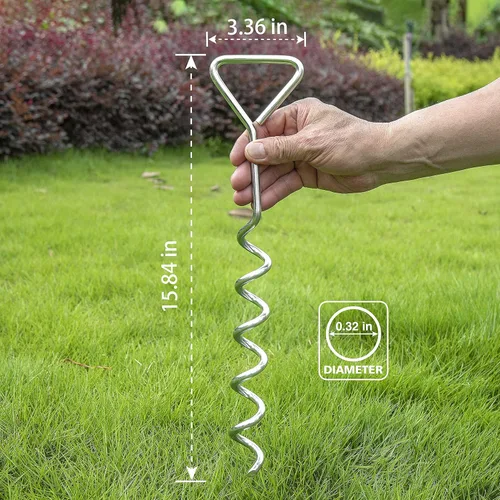 Miniatura 5 de Estacas para trampolín de acero galvanizado, fuerte y galvanizado, kit de anclaje de alto viento para trampolín, tiendas de campaña, anclajes