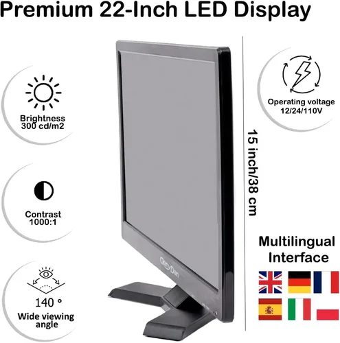 Miniatura 3 de Televisor portátil de 22 pulgadas de 12 V/24 V (Full HD 1080P 60Hz) para camión, RV y campamento – Sintonizador digital ATSC, Dolby Digital Plus