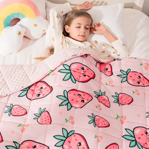 Miniatura 20 de BUZIO - Cobija infantil con peso, algodón transpirable con esferas y dibujos Leopardo Rosa