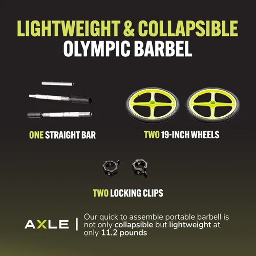 Miniatura 6 de AXLE Home Gym Workout Barbells - Barbell Weight Set for Strength Training, Collapsible Equipment for Indoor & Outdoor Workouts for Men, Women, and