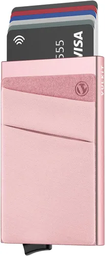 Miniatura 40 de VULKIT Card Holder with Money Pocket Pop Up Wallet RFID Blocking Slim Metal Bank Card Case Holds 5 Cards and Notes