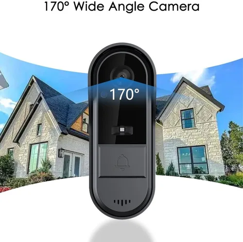Miniatura 6 de Timbre con cámara inalámbrica sin suscripción con monitor para el hogar/apartamento, Timbre con cámara 1080P no necesita aplicación/WiFi, video