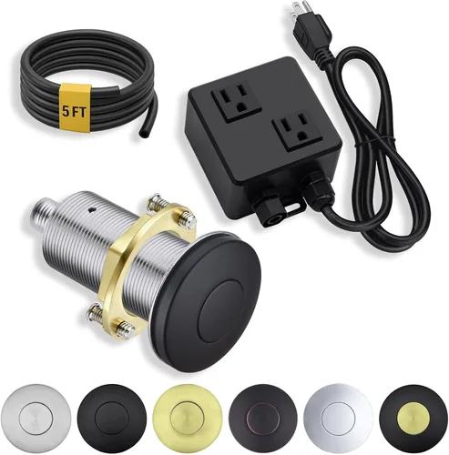 Miniatura 15 de BESTILL Kit de interruptor de aire de eliminación de basura en la parte superior del fregadero con doble salida, listado UL, bronce aceitado de 3.6