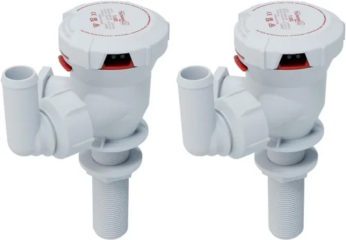 Miniatura 15 de Attwood Bomba aireadora Tsunami MK2 T500 (12 V), 500 GPH, recta a través del casco con accesorios (codo y recto). Reemplazo directo para attwood