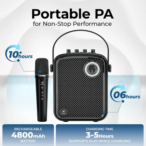 Miniatura 7 de Amplificador de voz de 70 W para profesores de enseñanza/hablar en público/altavoz PA portátil de metal de karaoke, micrófono inalámbrico de mano