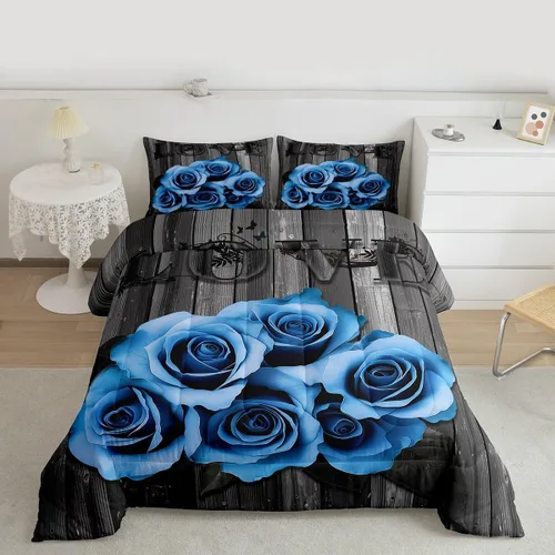 Miniatura 15 de Erosebridal Juego de edredón de corona King y Queen, juego de ropa de cama para parejas adultos, mujeres y hombres, juegos de edredón para boda, San