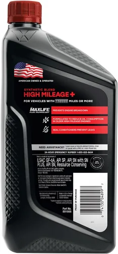 Miniatura 2 de Valvoline - Aceite de alto millaje 150 K con Maxlife Plus Technology, SAE 5W-20, 1 cuartos de galón, paquete de 2