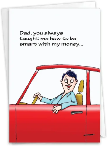 Miniatura 11 de NobleWorks - 1 tarjeta divertida del día del padre con sobre, tarjeta de felicitación de humor para papá, padrastros - Are We There Yet 5312