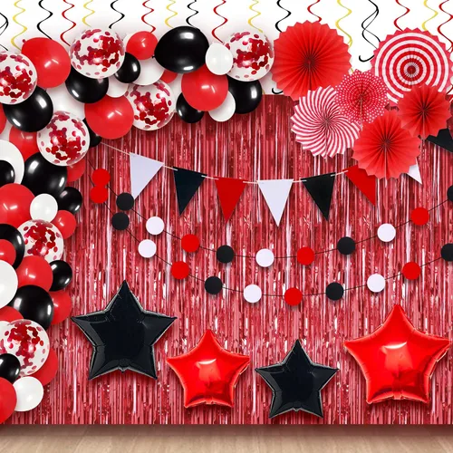 Miniatura 10 de KatchOn, Juego de decoración de fiesta púrpura 2026 – Paquete enorme de 155 globos para arco 2026 Globos 2026, telón de fondo con flecos, Morado