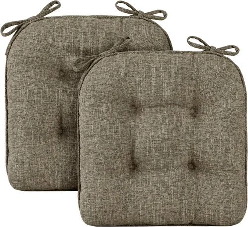 Miniatura 3 de Wellsin Cojines para Sillas de Comedor, Almohadillas Antideslizantes para Sillas de Cocina con Lazos, Cojines Acolchados de Espuma Triturada