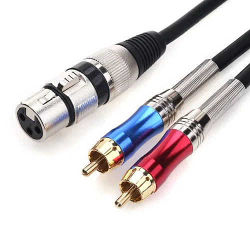 Miniatura 9 de Tisino - Cable Y XLR a RCA - 1.6 pies/50cm, cable de audio estéreo desequilibrado de conexión XLR hembra a RCA dual adaptador divisor duplicador