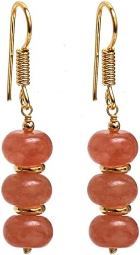 Miniatura 30 de Gempires - Aretes ligeros con cuentas hechas a mano, hipoalergénicos, chapados en oro, aretes colgantes para mujer