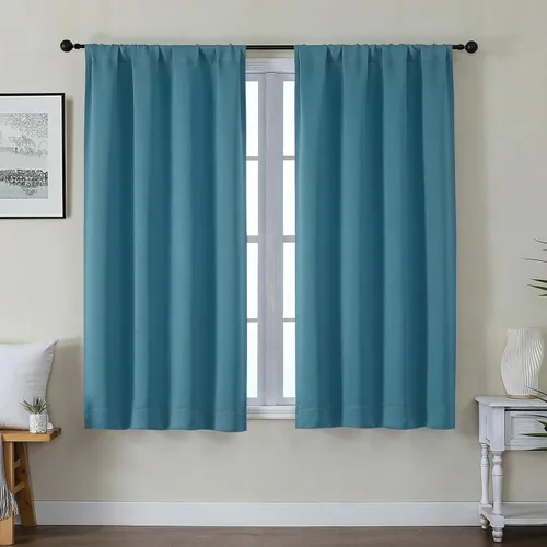 Miniatura 110 de Gwine Cortinas opacas para dormitorio, 54 pulgadas de largo, paneles de cortina de ventana con aislamiento térmico y reducción de ruido, cortinas