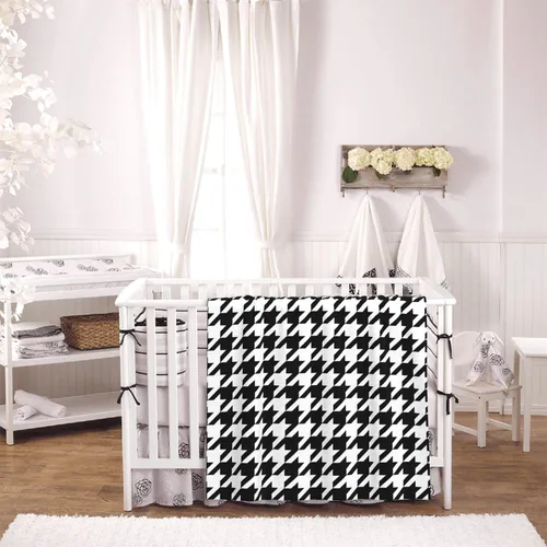 Miniatura 4 de Perinsto Manta de Tiro de Pata de Gallo Blanco y Negro Ultra Suave y Cálida para Todas las Estaciones, Manta Decorativa de Forro Polar para Cama