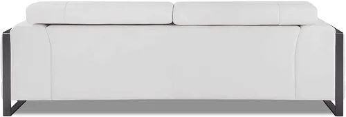 Miniatura 5 de BlackJack Furniture Gianni - Sofá de cuero italiano de grano superior con reposacabezas ajustables de 9 posiciones, patrón geométrico contemporáneo