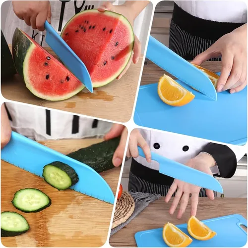 Miniatura 2 de jawbush Cuchillo de lechuga profesional para evitar que se torne marrón, cuchillos dentados de plástico de 11 pulgadas para verduras, frutas, 3