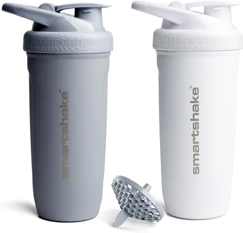 Miniatura 17 de Smartshake Reforce - Botella mezcladora de proteínas de acero inoxidable, sin aislamiento, unisex, para gimnasio, botellas agitadoras de metal, 30.4