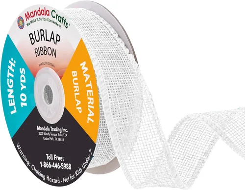 Miniatura 103 de Mandala Crafts Cinta de arpillera verde con alambre para corona, cinta de arpillera con alambre verde rústico de yute natural, 1 pulgada de ancho