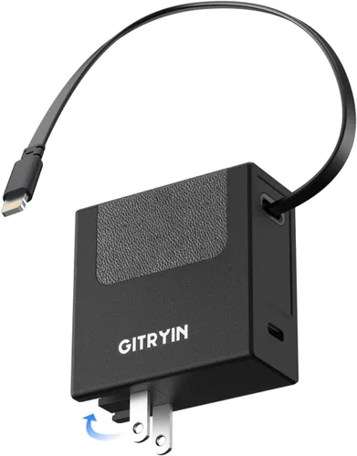 Miniatura 11 de Gitryin Cargador de pared USB C de 40 W con cable retráctil integrado, bloque de carga rápida plegable 2 en 1, artículos esenciales de viaje