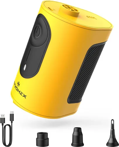 Miniatura 10 de Bomba de aire portátil para inflables, bomba de colchón de aire ultrarrápida de 4000 mAh con disipación de calor avanzada, bomba de aire eléctrica
