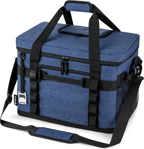Miniatura 11 de OPUX Bolsa térmica suave, térmica portátil plegable y aislada, 48/60 latas, a prueba de fugas, para acampar en la playa, con correa para el hombro