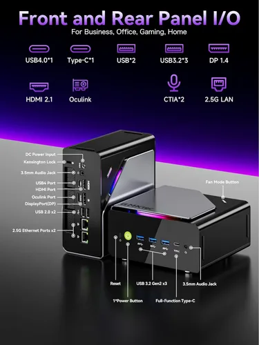 Miniatura 6 de GMKtec K15 AI Mini PC Oculink Intel Ultra 5 125U Procesador 32GB DDR5 512GB SSD, computadora de escritorio AI Boost, 3X M.2 2280 expansión