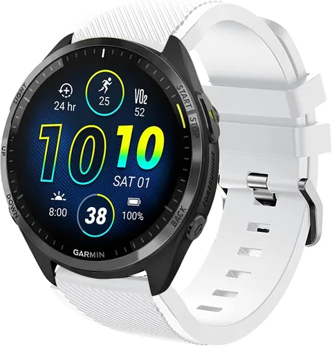 Miniatura 7 de Lamshaw Correas compatibles con Garmin Forerunner 965, correas de repuesto clásicas de silicona compatibles con reloj inteligente Garmin Forerunner