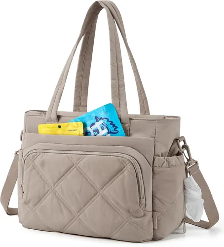 BAGSMART Bolsa de Almuerzo para Mujer, Bolsa de Almuerzo Grande con Aislamiento, Bolsa de Mano Acolchada con Múltiples Bolsillos para Trabajo, Aire