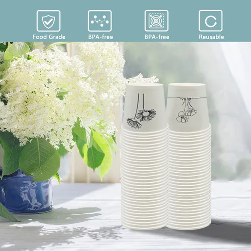 Miniatura 4 de Rainmae Paquete de 400 vasos de papel pequeños de 3 onzas, vasos desechables de papel de primera calidad, vasos pequeños para enjuague bucal