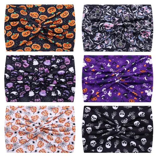 Miniatura 10 de HAUHC Diademas extra anchas para mujer, 7 pulgadas, grandes, como algodón, turbante anudado, bandana, diademas para mujeres antideslizantes